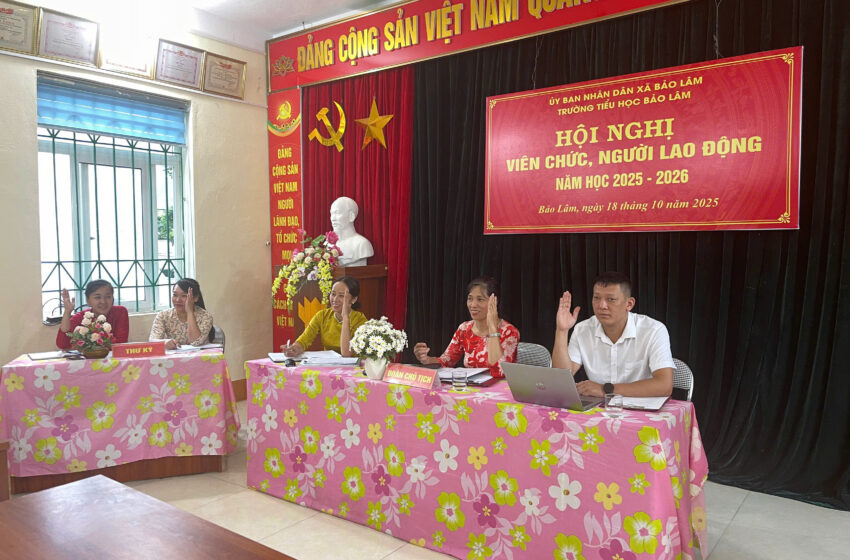  🌸 TRƯỜNG TIỂU HỌC BẢO LÂM TỔ CHỨC HỘI NGHỊ VIÊN CHỨC NĂM HỌC 2024–2025, TRIỂN KHAI NHIỆM VỤ 2025–2026 🌸